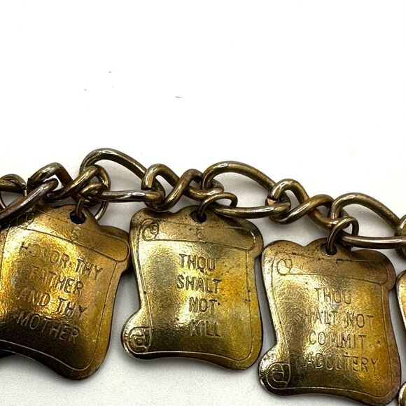 Vintage Ten Commandments charm bracelet - Picture 8 of 11